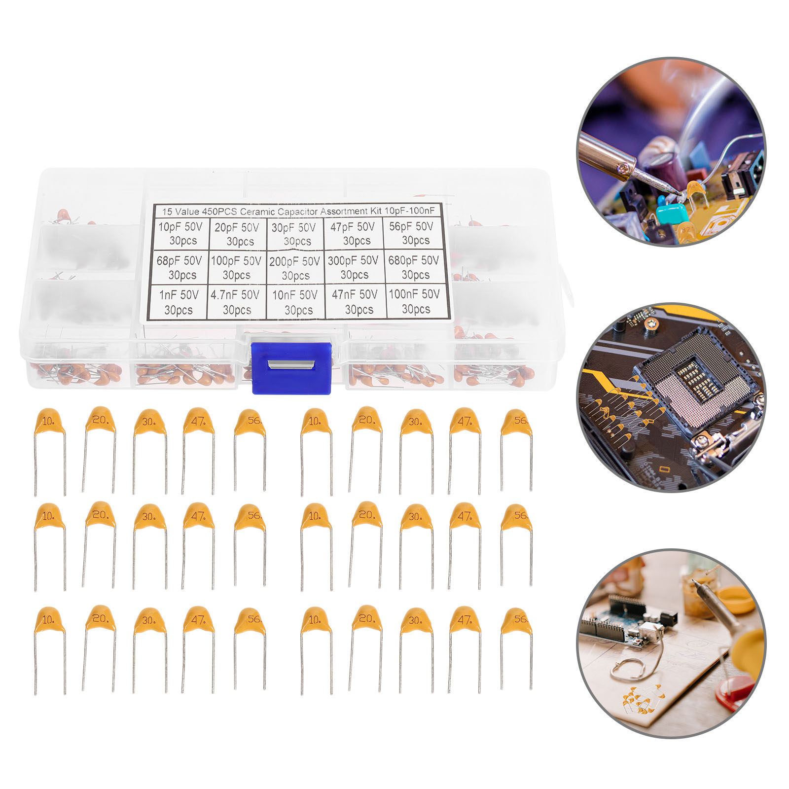 Electronics Repair Hobby - 1 zestaw wysokiej jakości ceramicznych kondensatorów,
